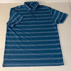 Under Armour Heat Gear Men’s XL Short Sleeve Blue And White Loose Fit Po…